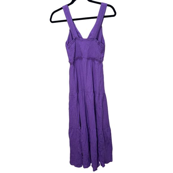 Steve Madden Amira Tiered Cotton Midi Dress - Dahlia Purple XS - Picture 4 of 8